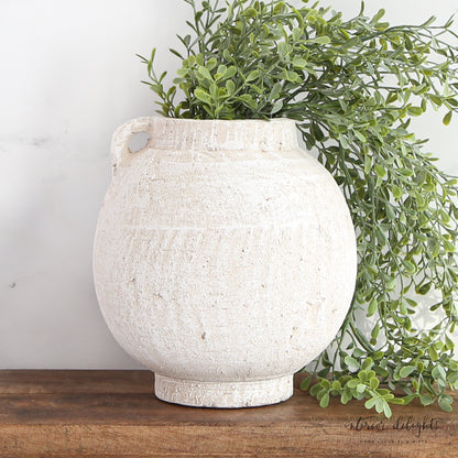 White Jug Vase with Handle