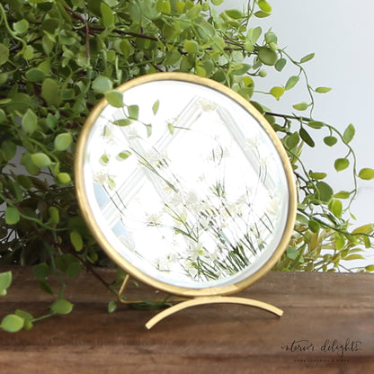 Round Antique Brass Mirror