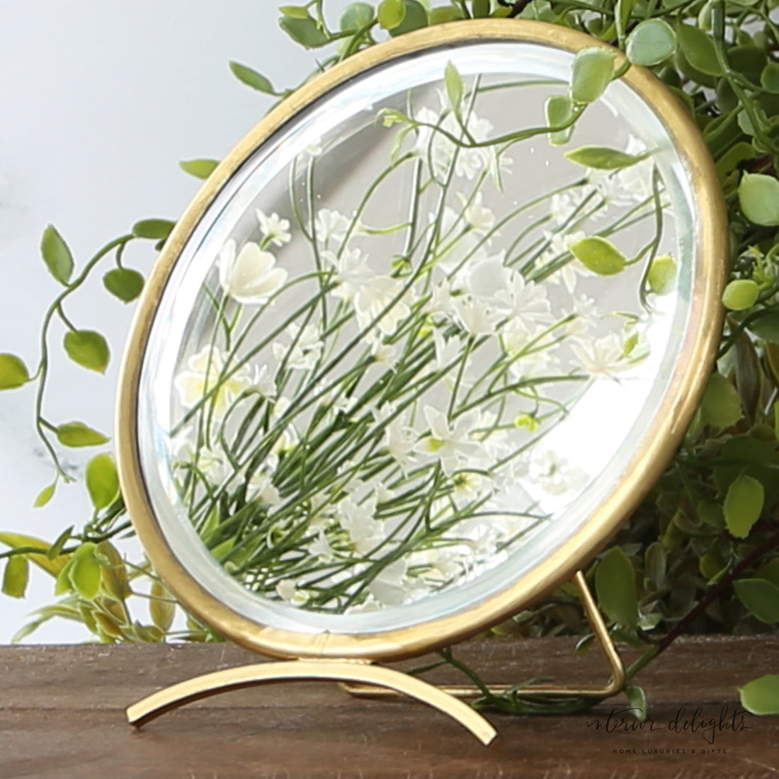 Round Antique Brass Mirror