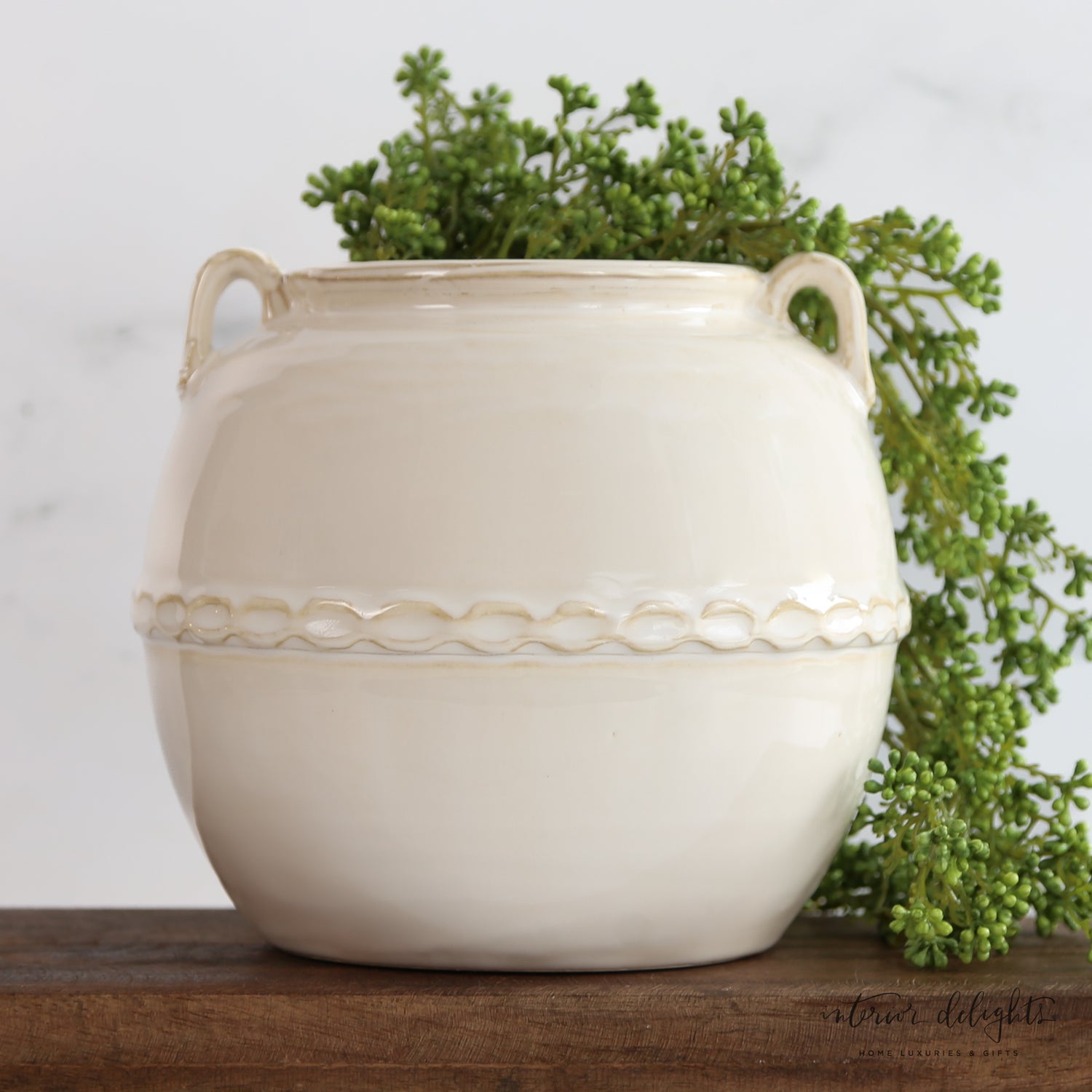 Cream Braided Vase