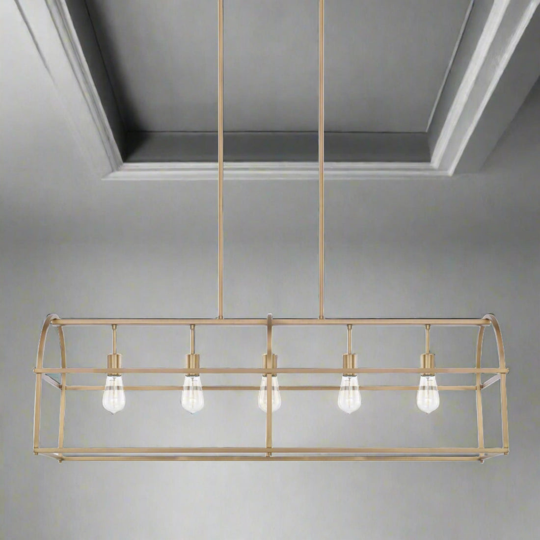 Molly - 5-Light Aged Brass Island Chandelier