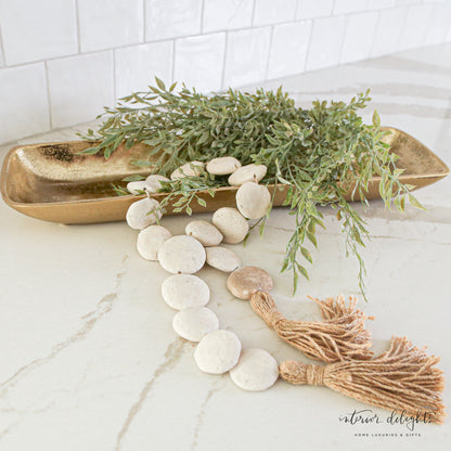 Natural Textured Flat Bead Garland - 35in