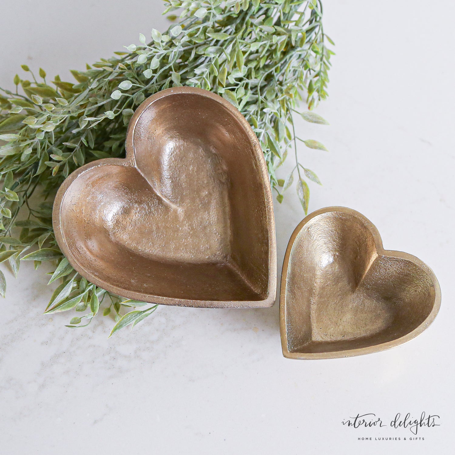 Brass Heart Bowls- Set of 2