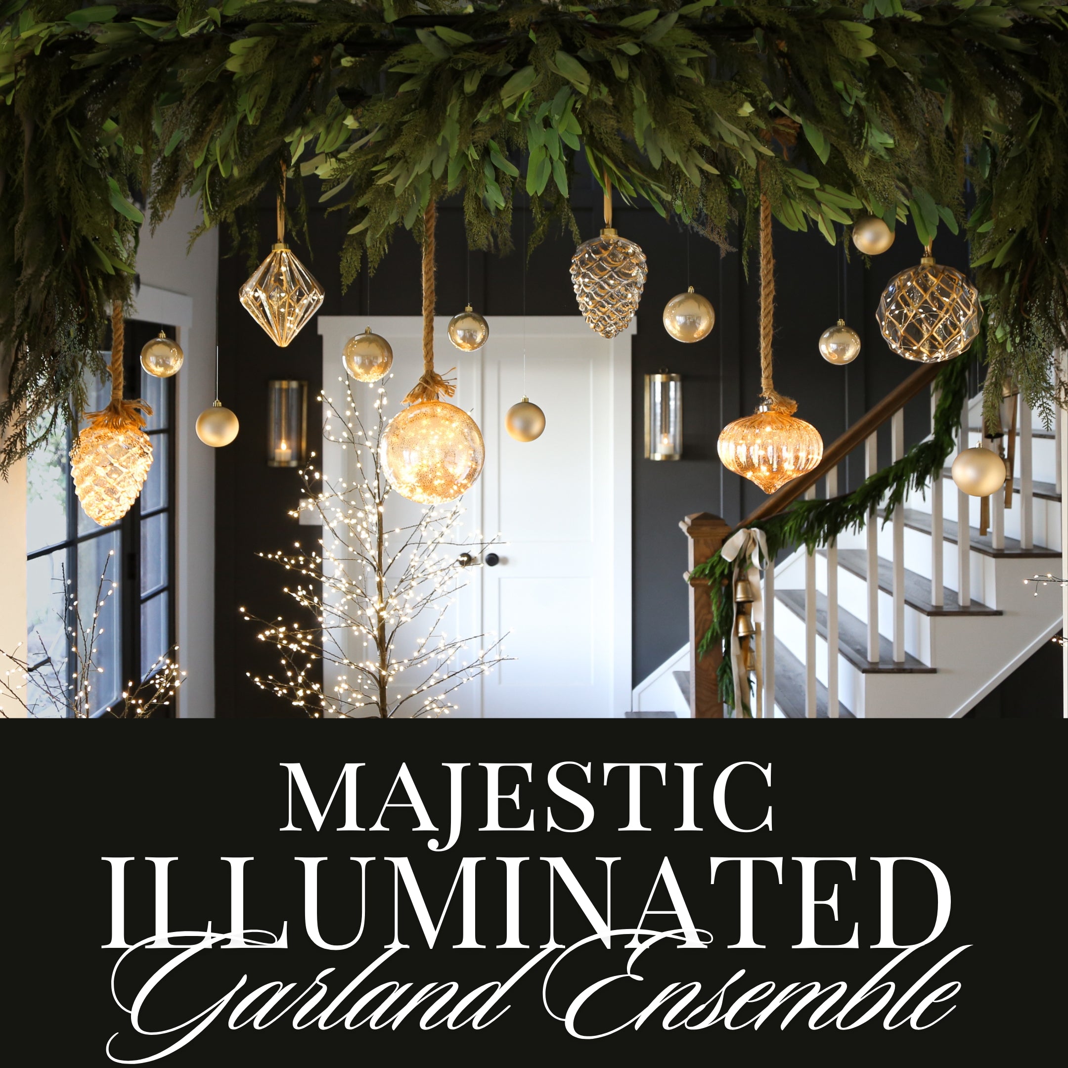 Majestic Illuminated Garland Ensemble-All Sales Final on LED items