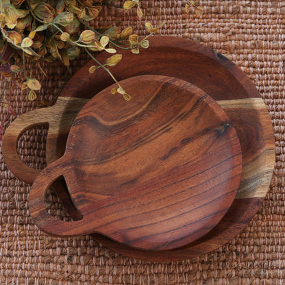 Round Wooden Trivet- Set of 2