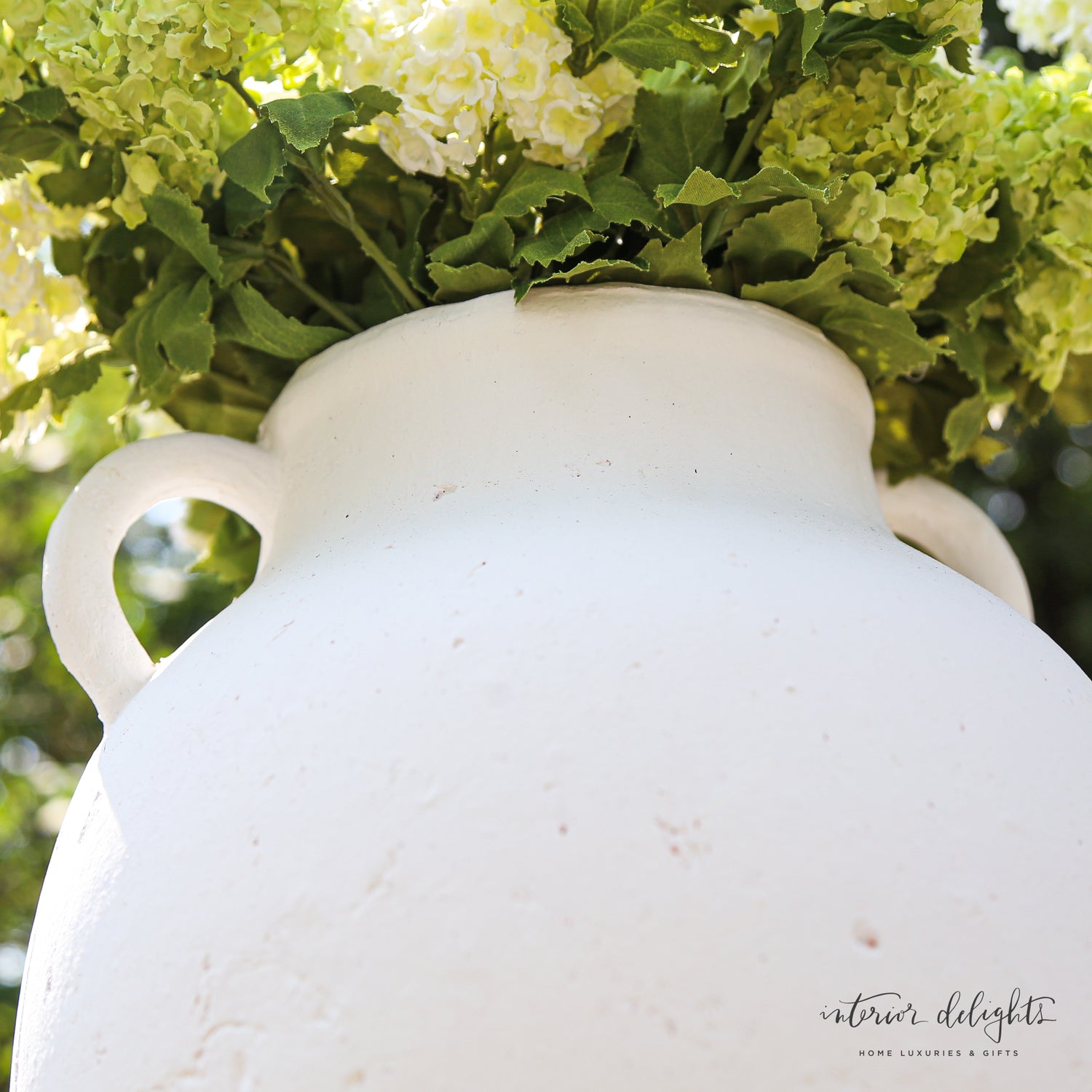 12” White Two Handle Jug Vase