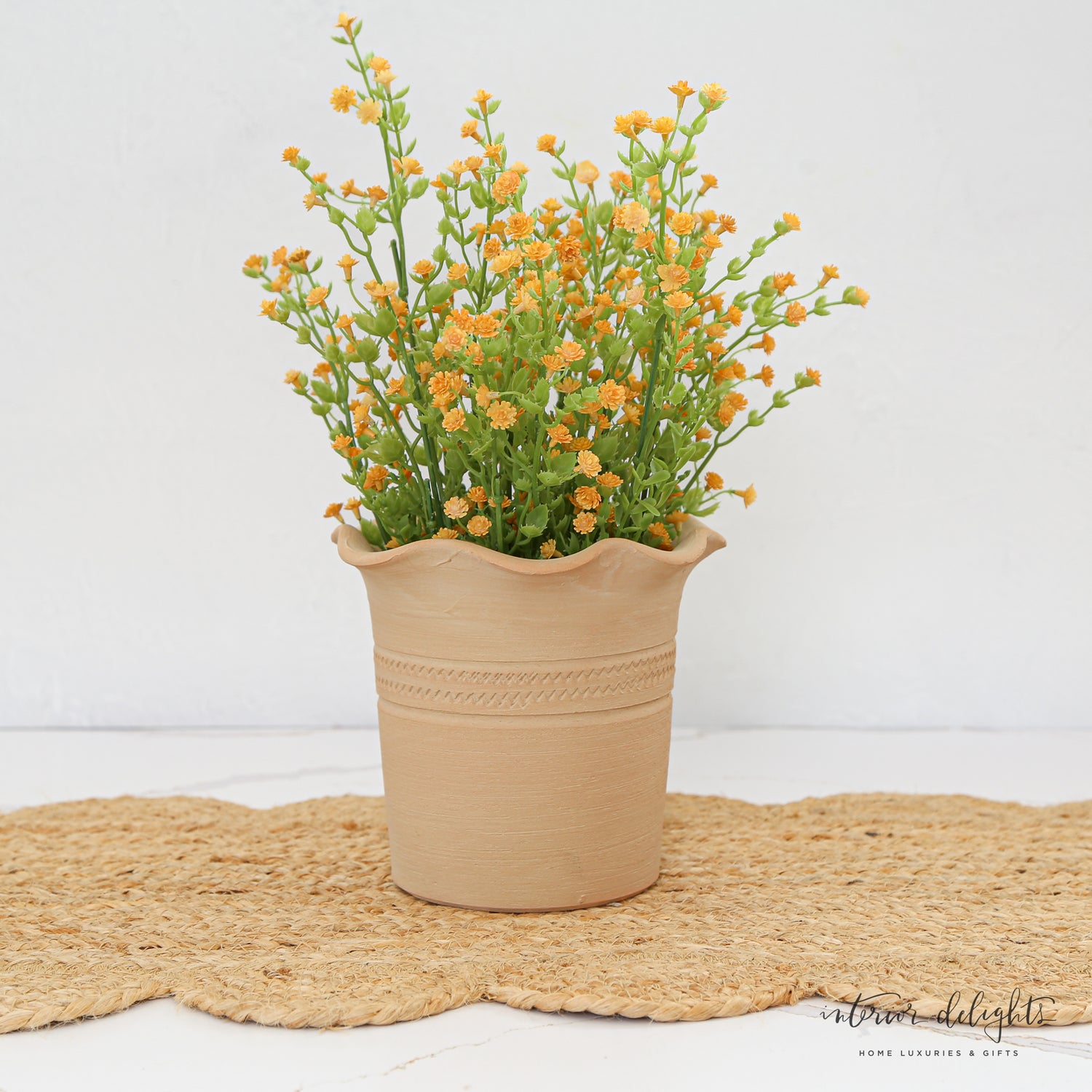 Ruffle Top Terra Cotta Planters- 2 Sizes