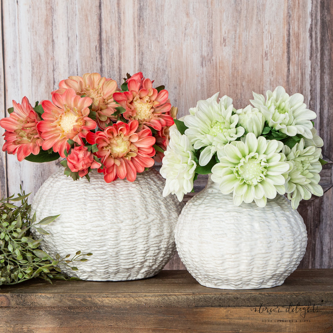 Woven Ceramic Round Vases- Choice of 2 Sizes