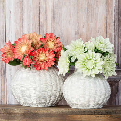 Woven Ceramic Round Vases- Choice of 2 Sizes