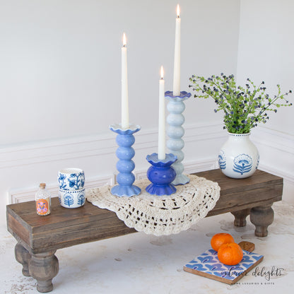 Ruffle Knobbed Candle Holders- 3 Sizes