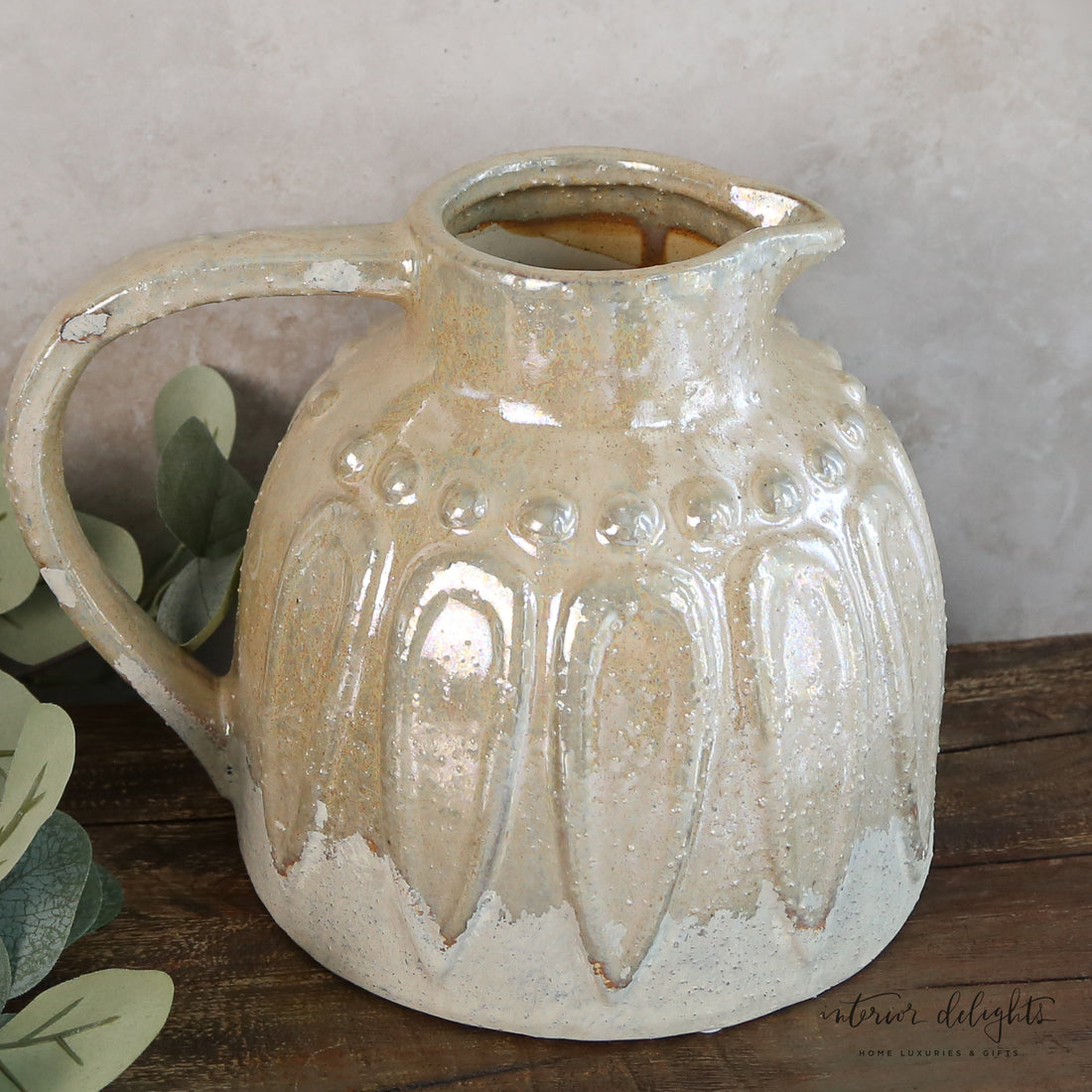 7&quot; Glazed Ceramic Gray Decorative Jug