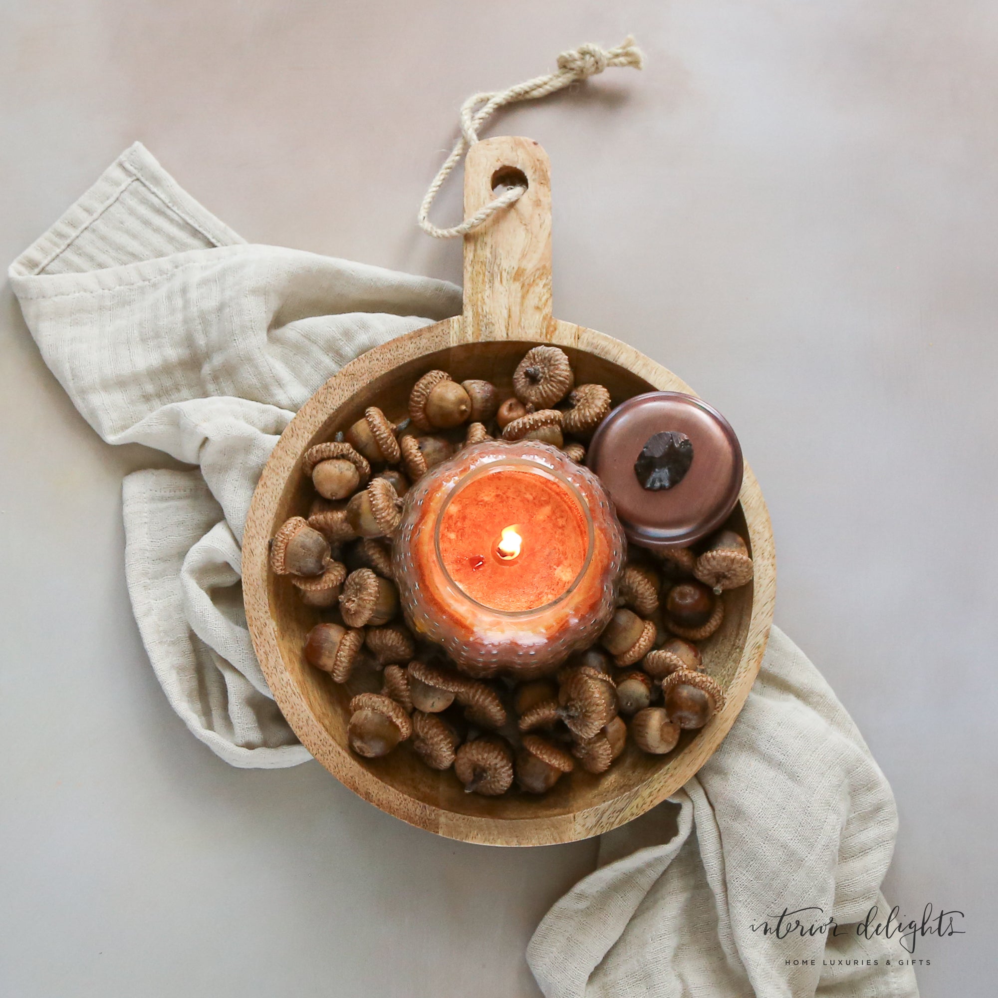 Carved Mango Wood Bowl With Handle