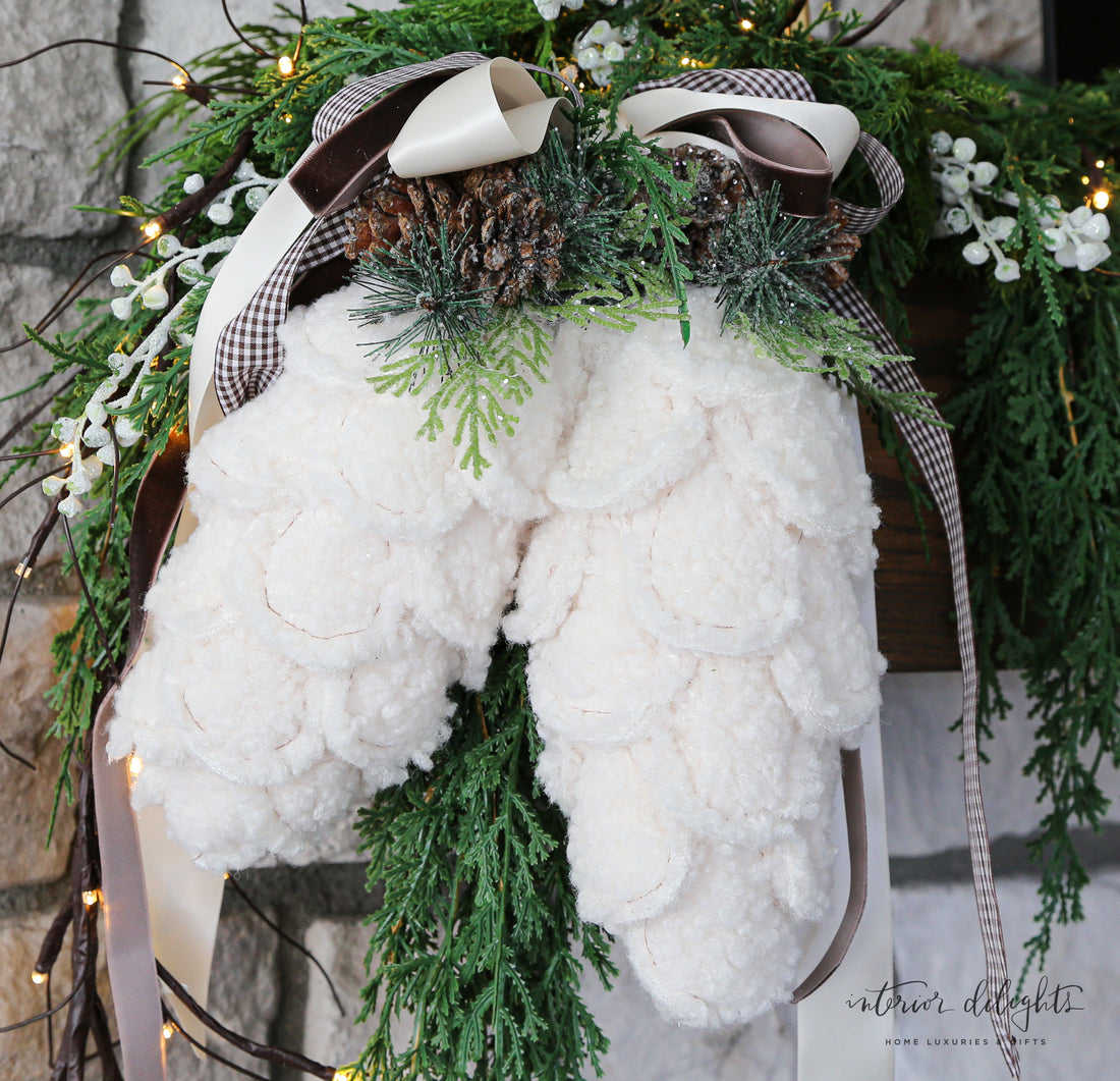 White Fluffy Pinecone Ornament