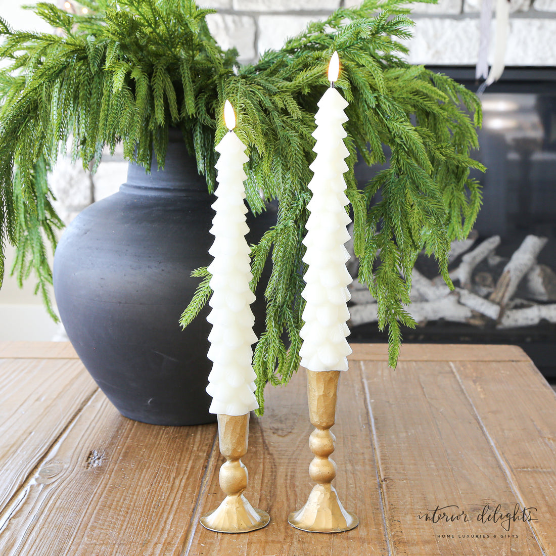 Ivory Tree Taper Candles