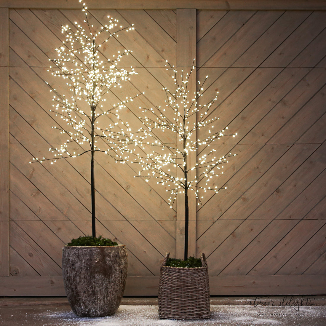 Slim Trunk Sparkle Tree-Choose from Two Styles-BASKETS AND PLANTERS NOT INCLUDED