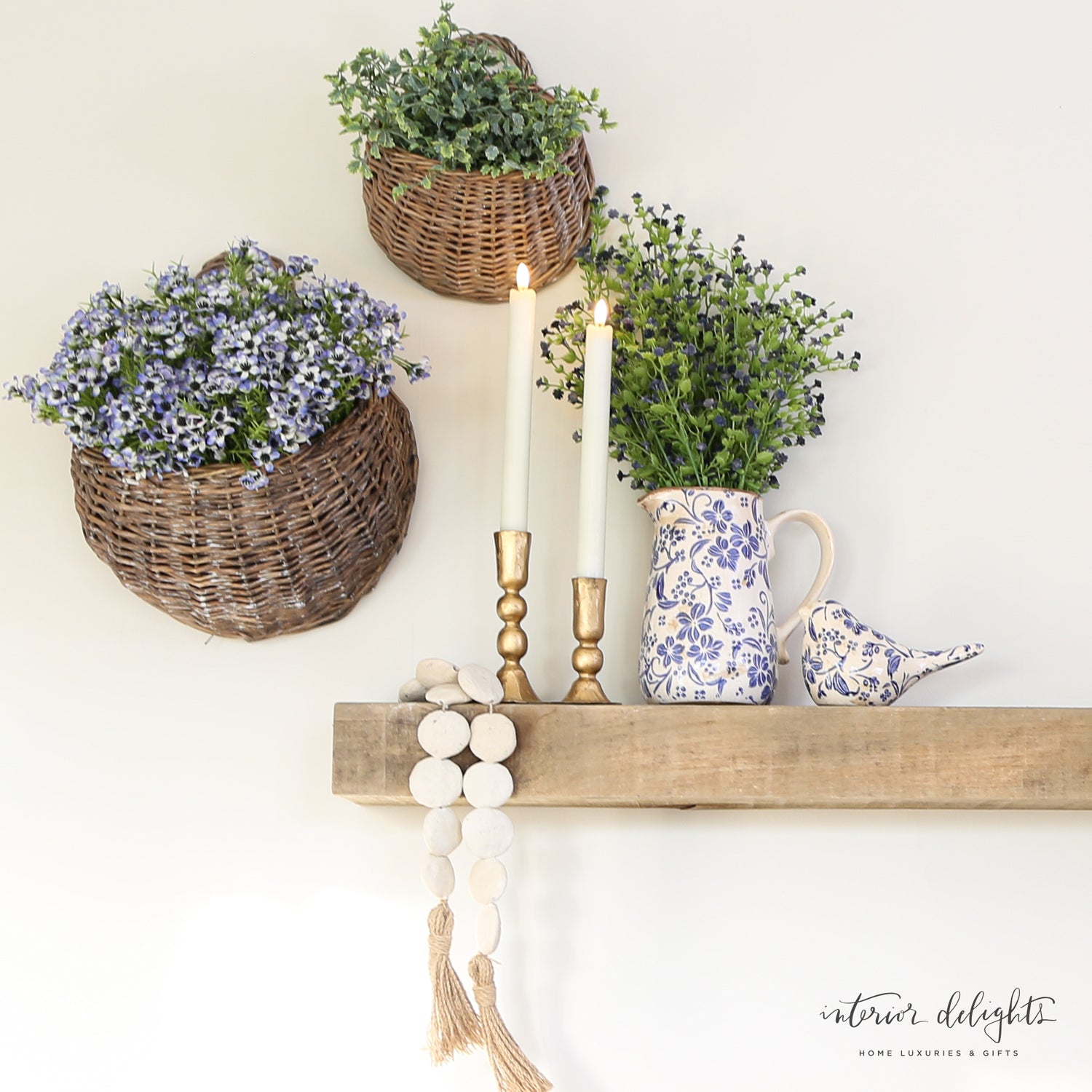 Ceramic Blue Floral Pitcher