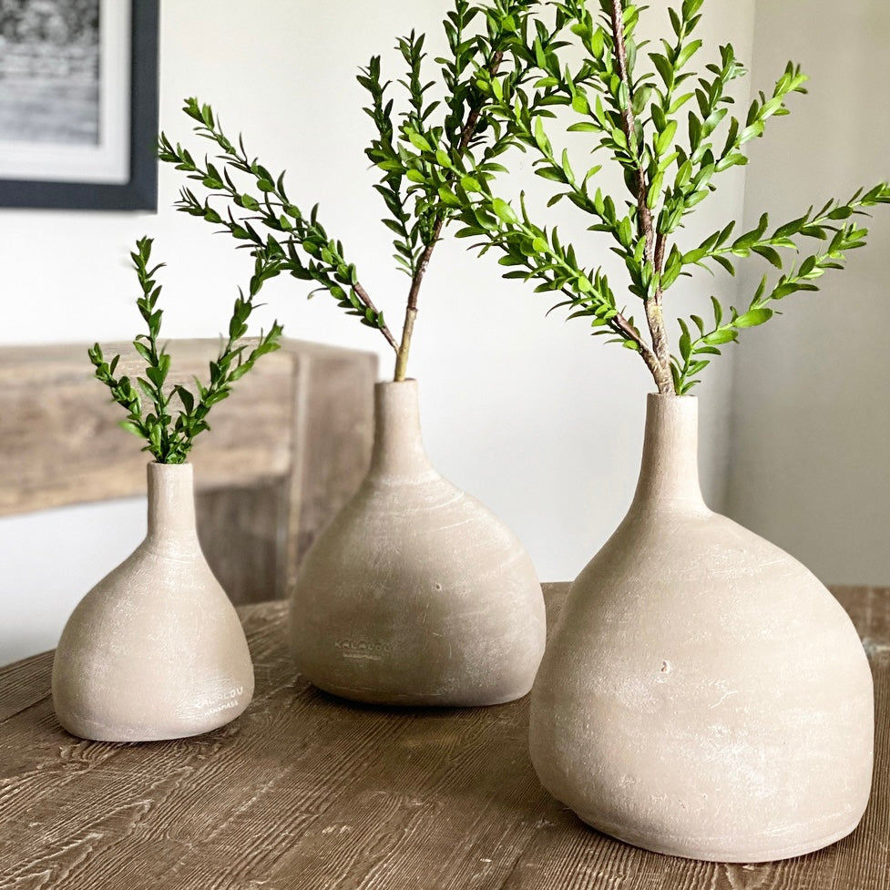 Organic Clay Vases: Set of 3