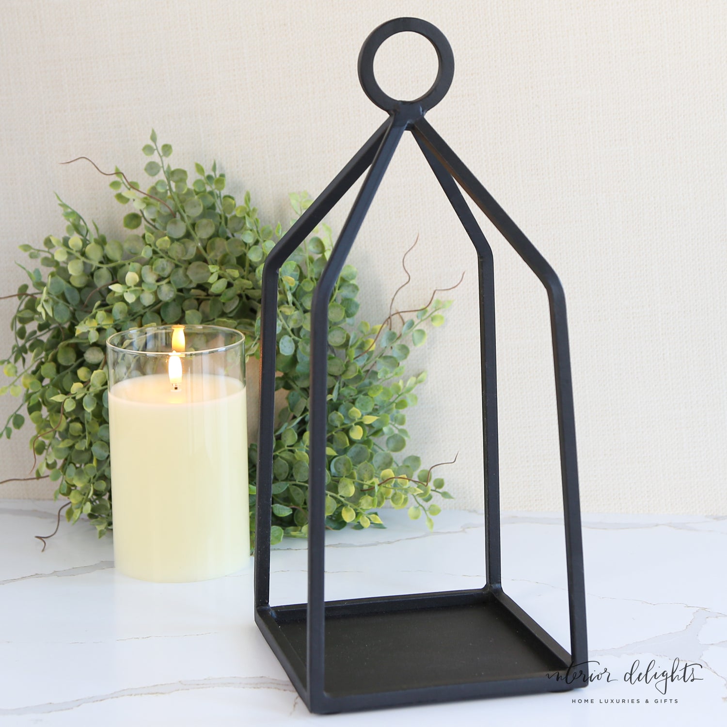 Round Top Iron Candle Lantern