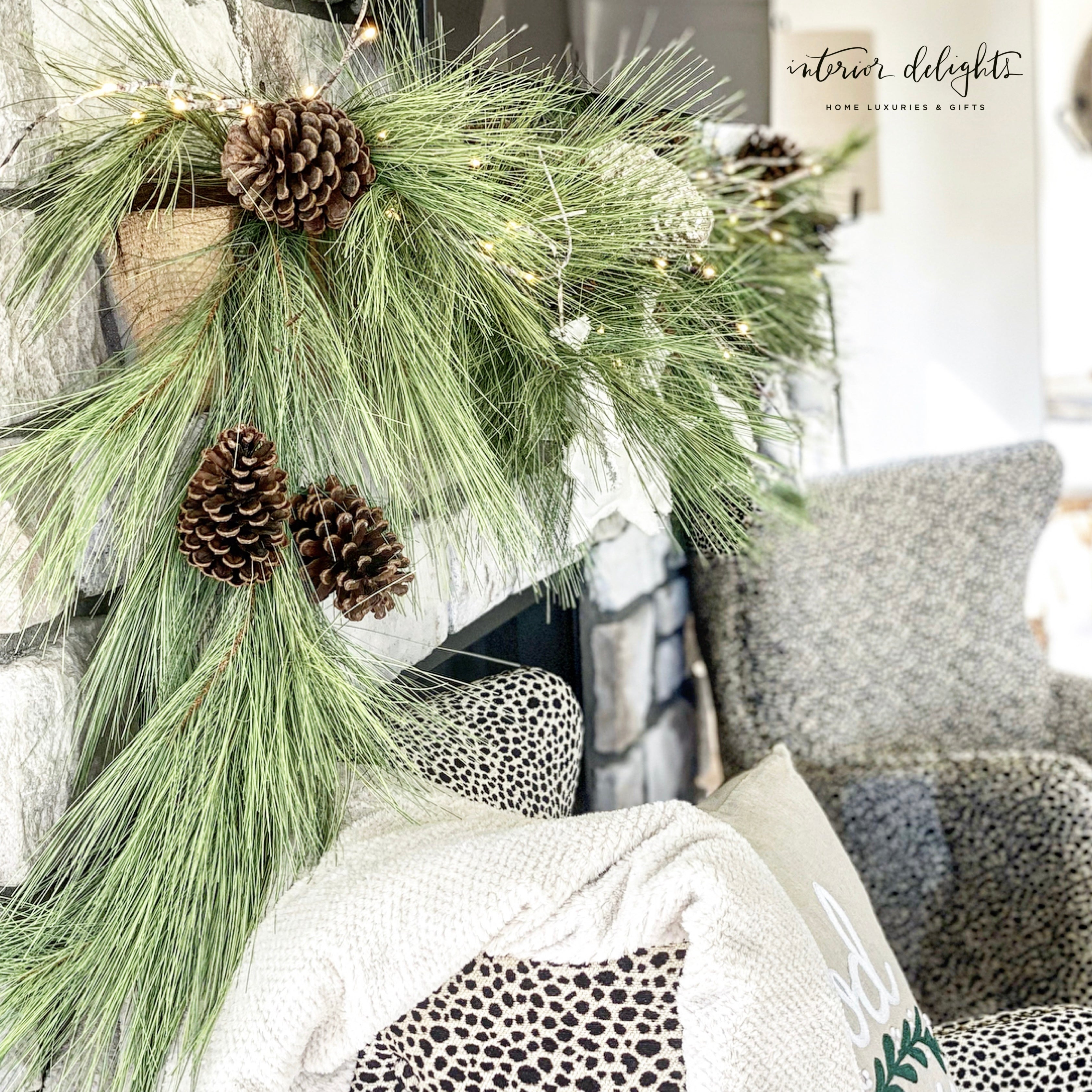 Pine Garland with Cones - Interior Delights