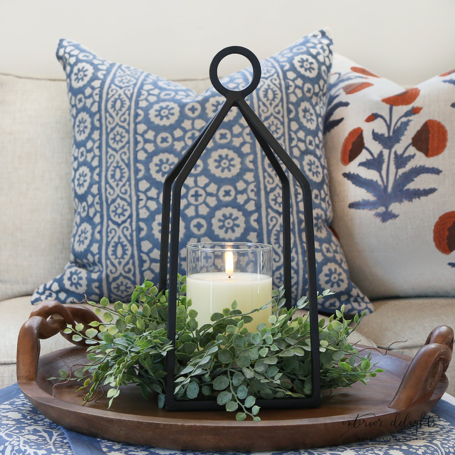 Round Top Iron Candle Lantern