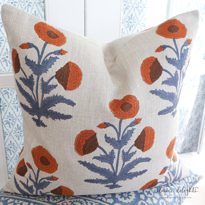 Luxe Poppy Pillow Cover