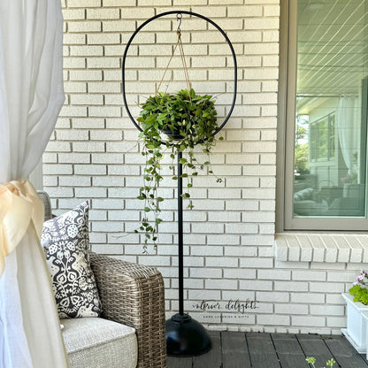 Circle Top Hanging Planter and Stand