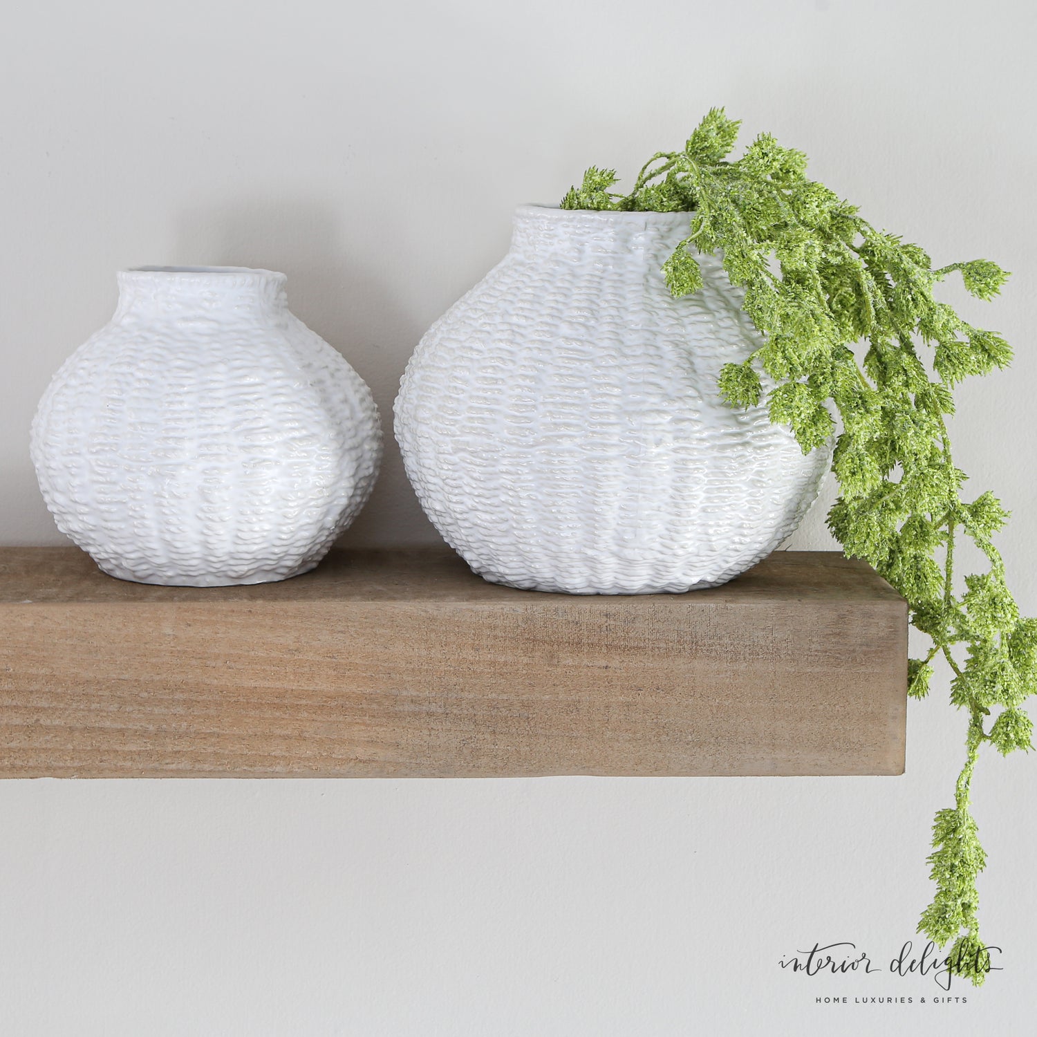 Woven Ceramic Round Vases- Choice of 2 Sizes