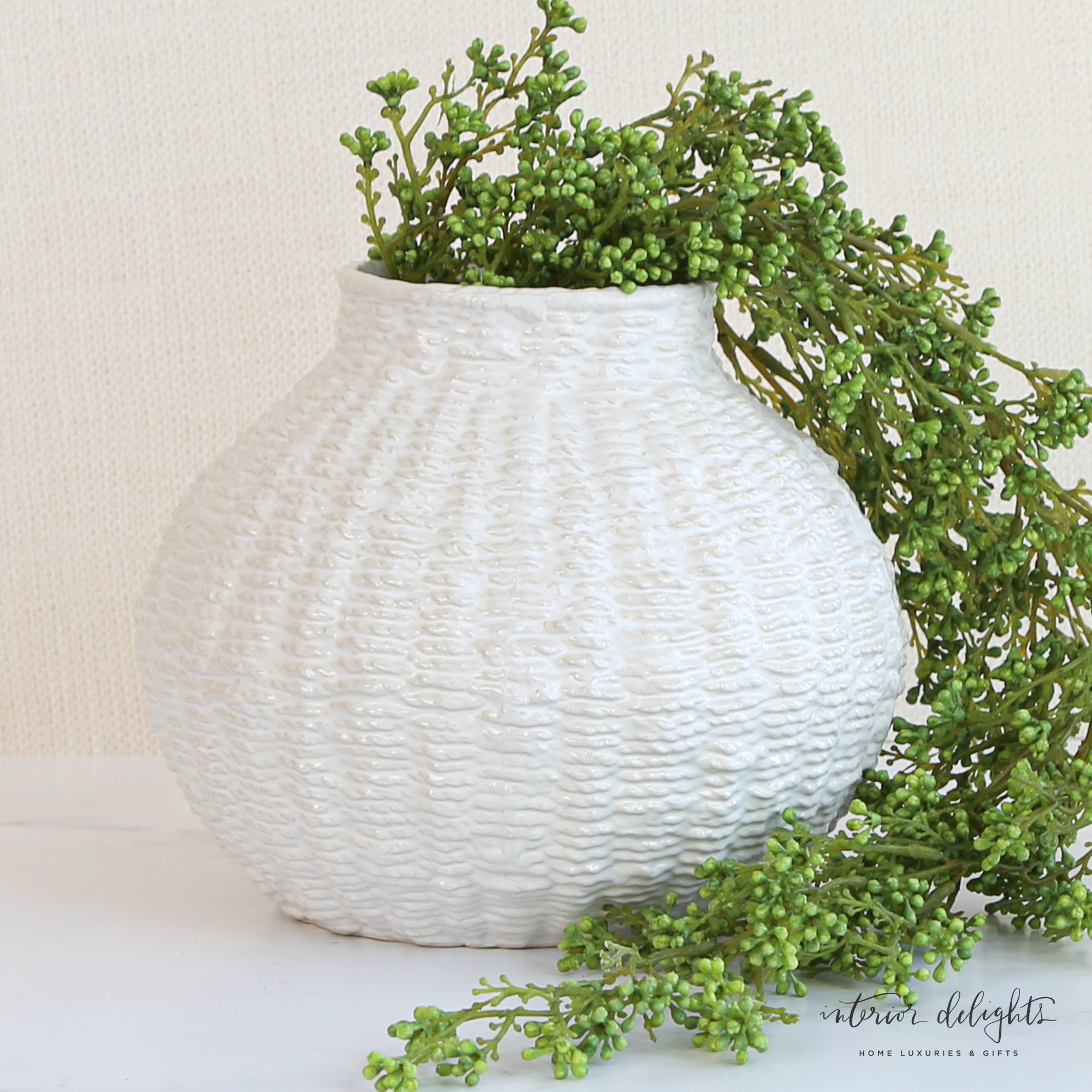 Woven Ceramic Round Vases- Choice of 2 Sizes