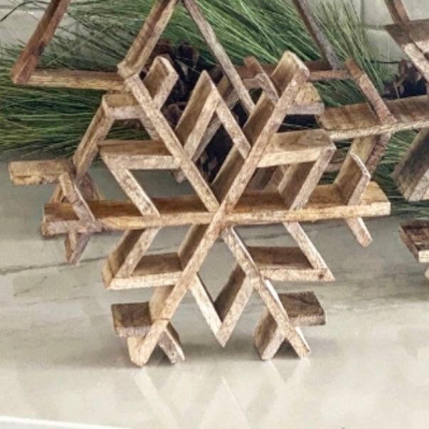 8” Small Wooden Snowflake