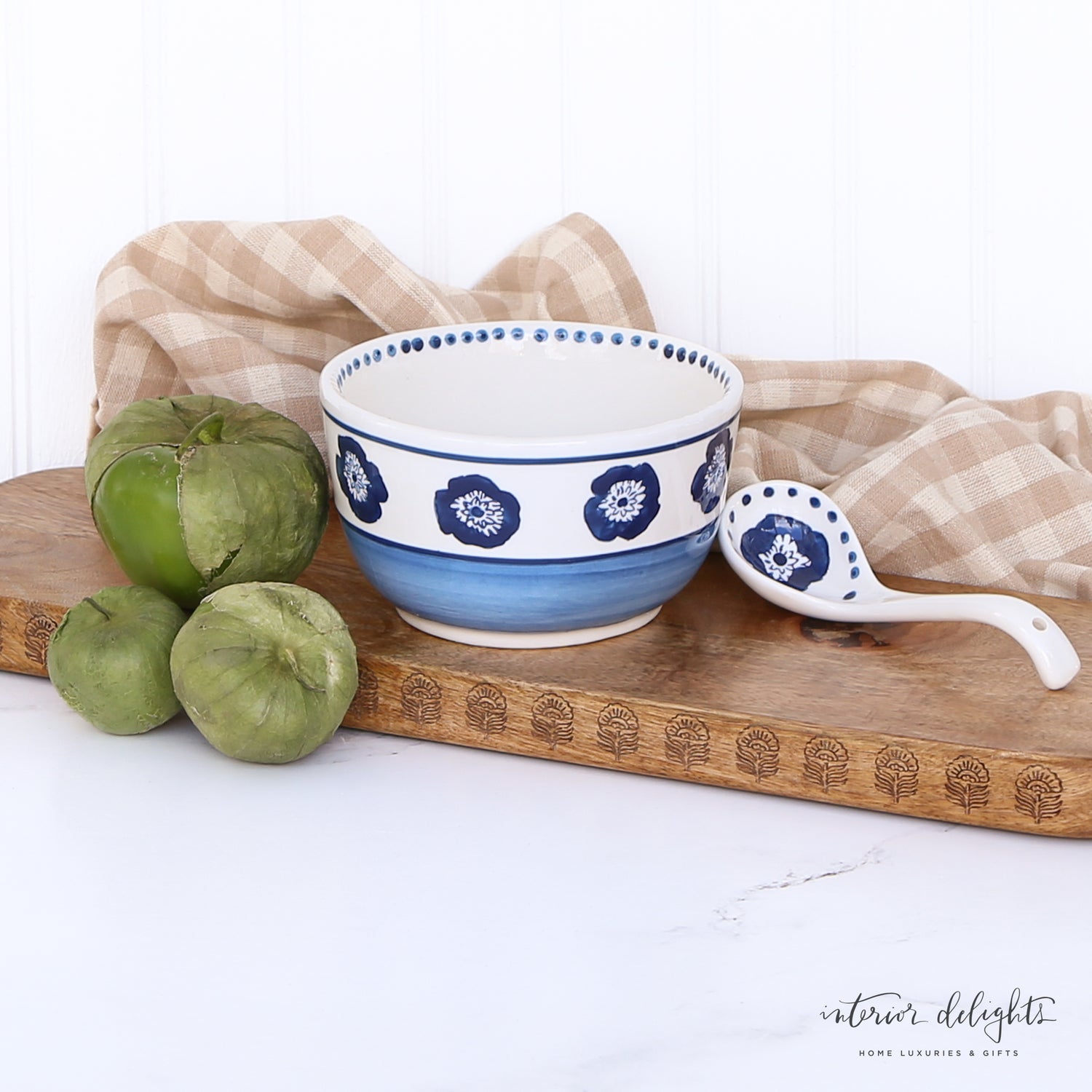 Block Print Bowl and Spoon