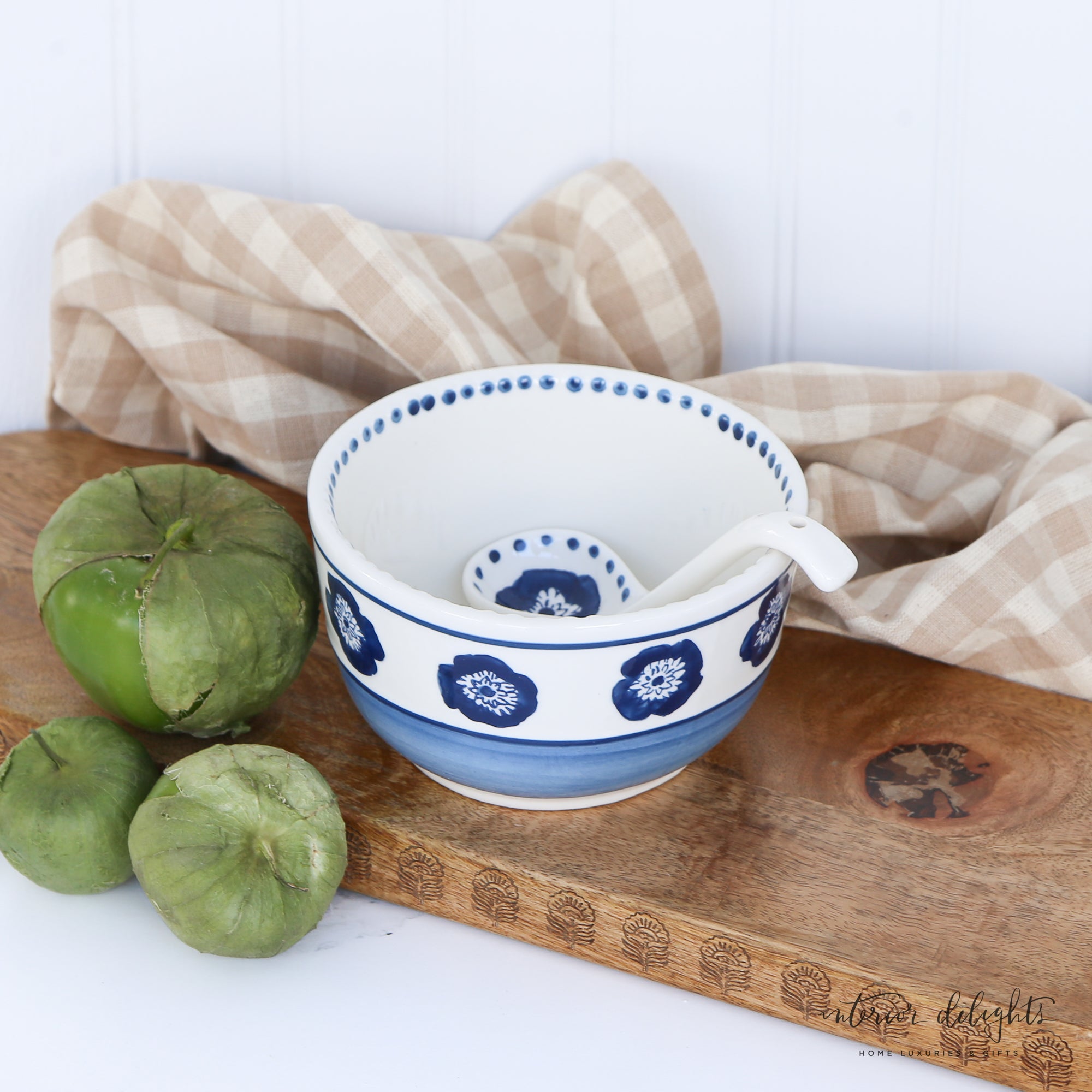 Block Print Bowl and Spoon