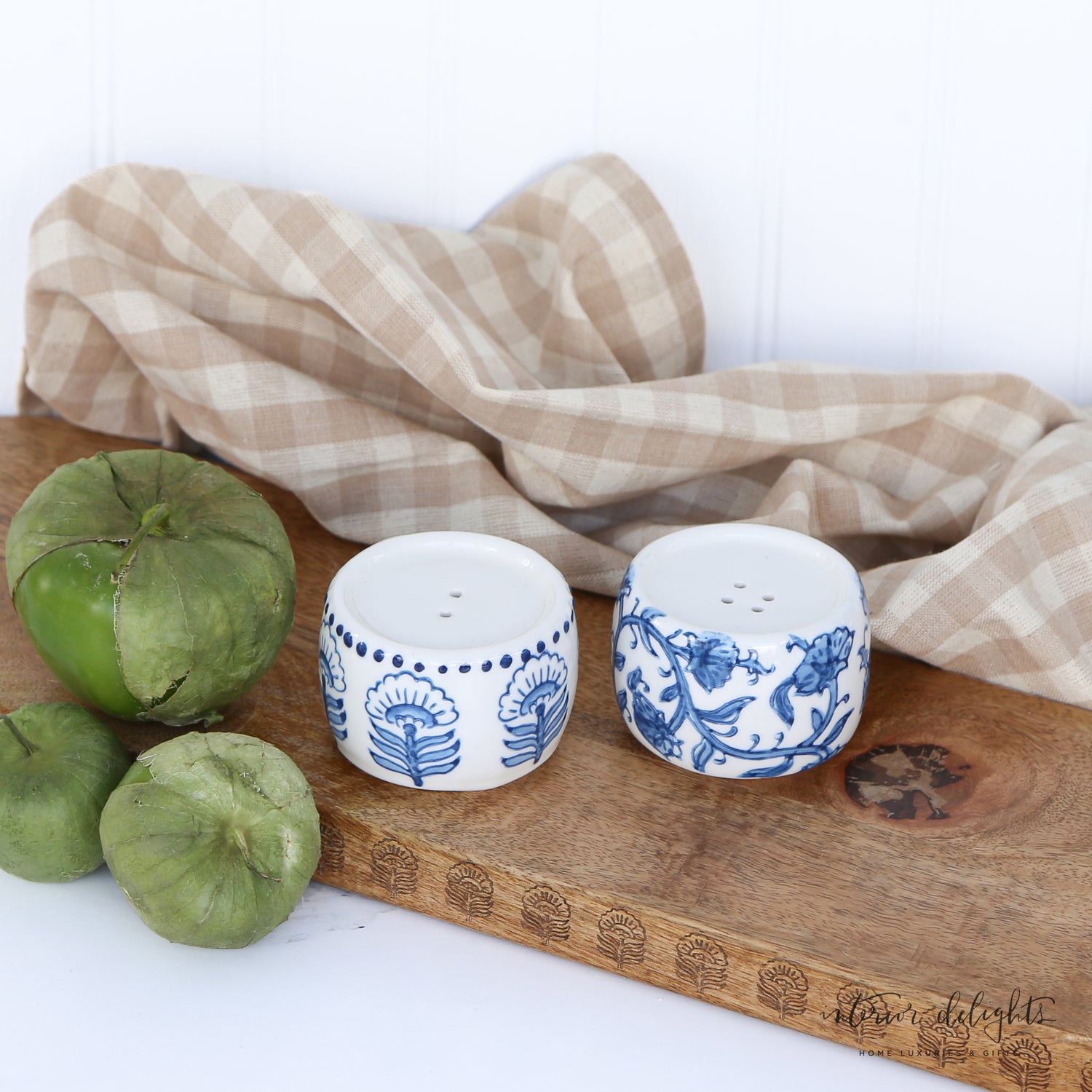 Block Print Salt and Pepper Shakers