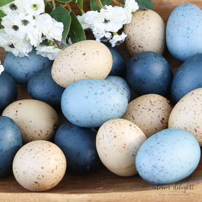 Assorted Cream and Blue Eggs