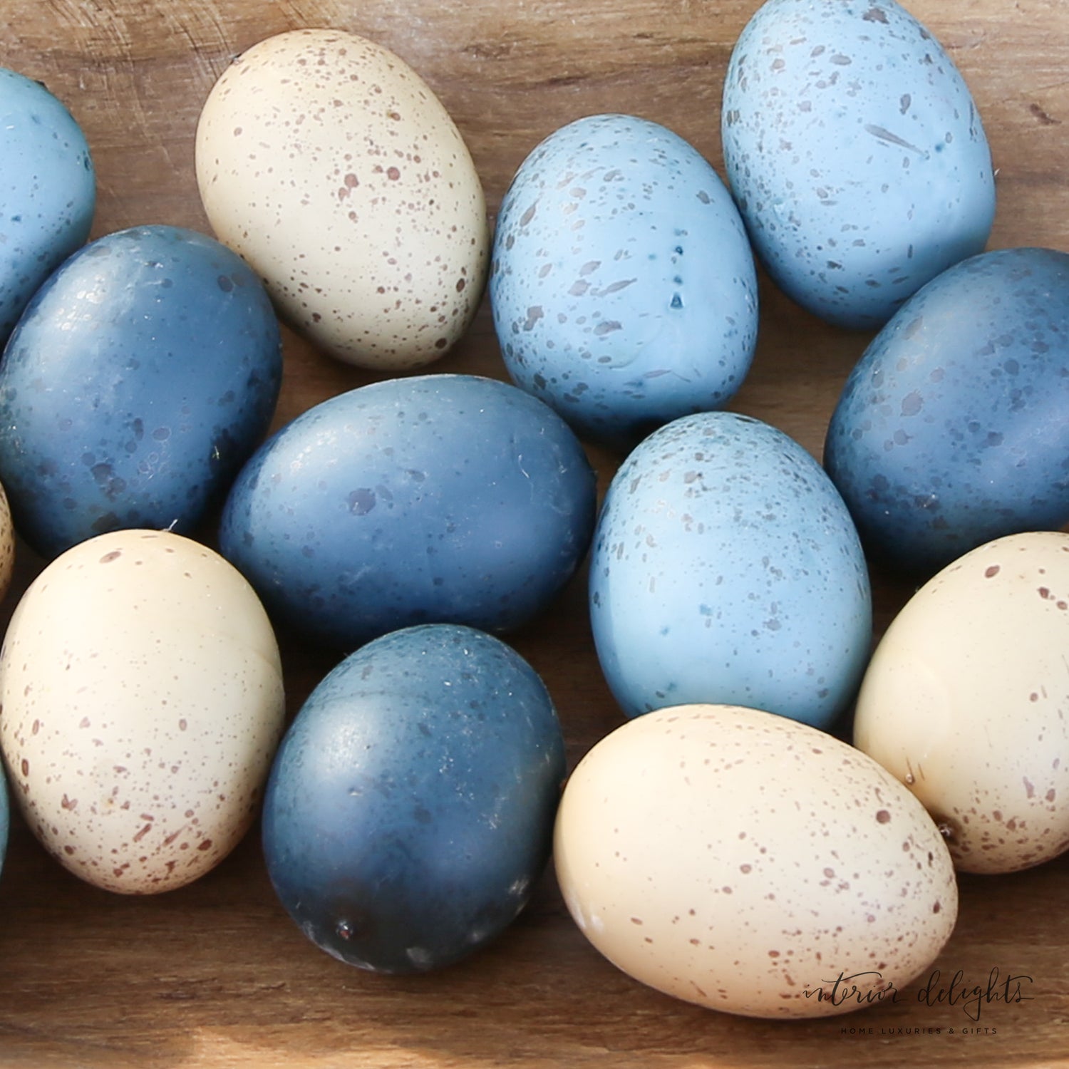 Assorted Cream and Blue Eggs