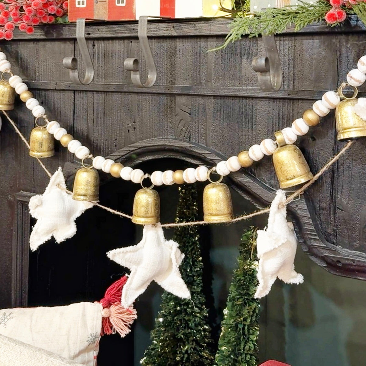 Gold Bead and Bell Garland