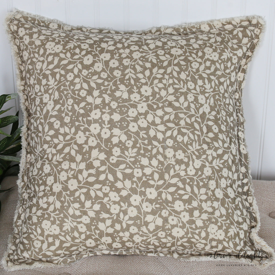 Floral and Leaf Pillow- Square