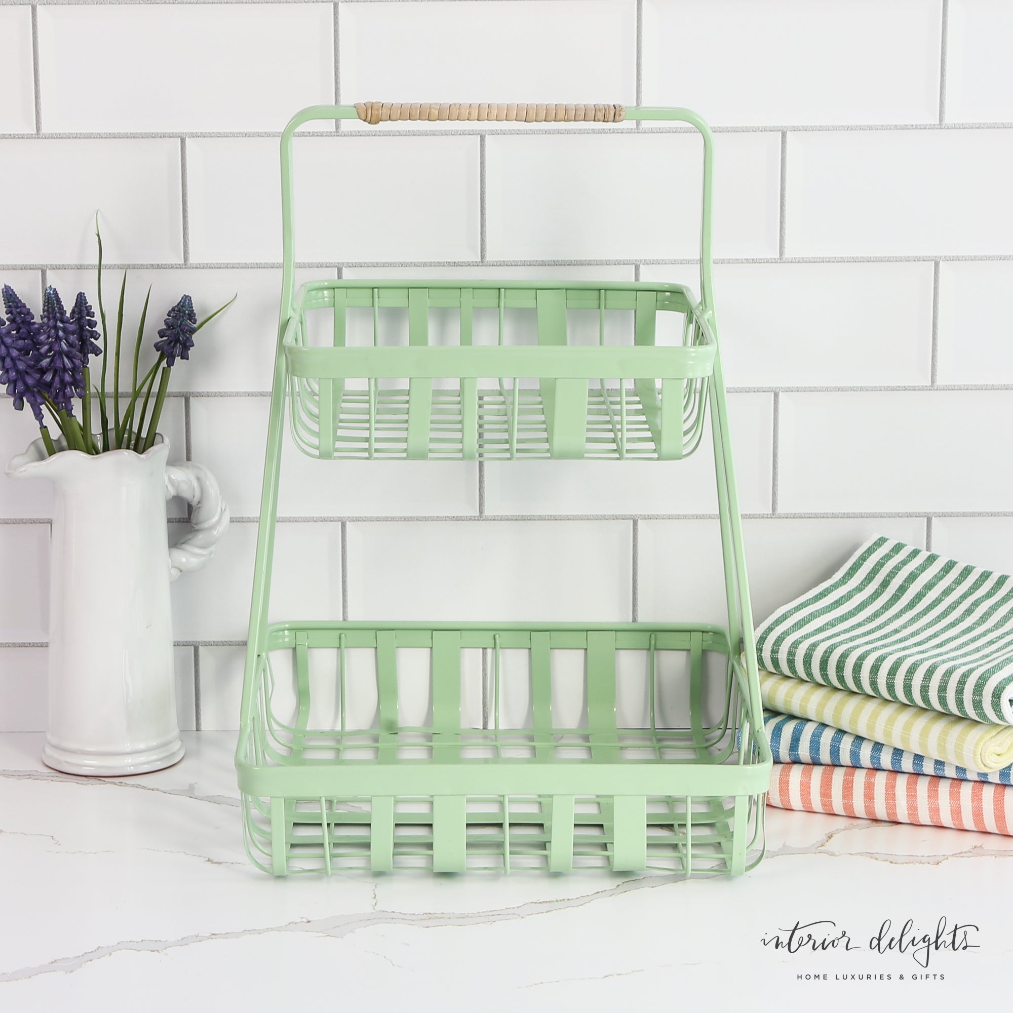 Metal 2- Tier Tray- Mint