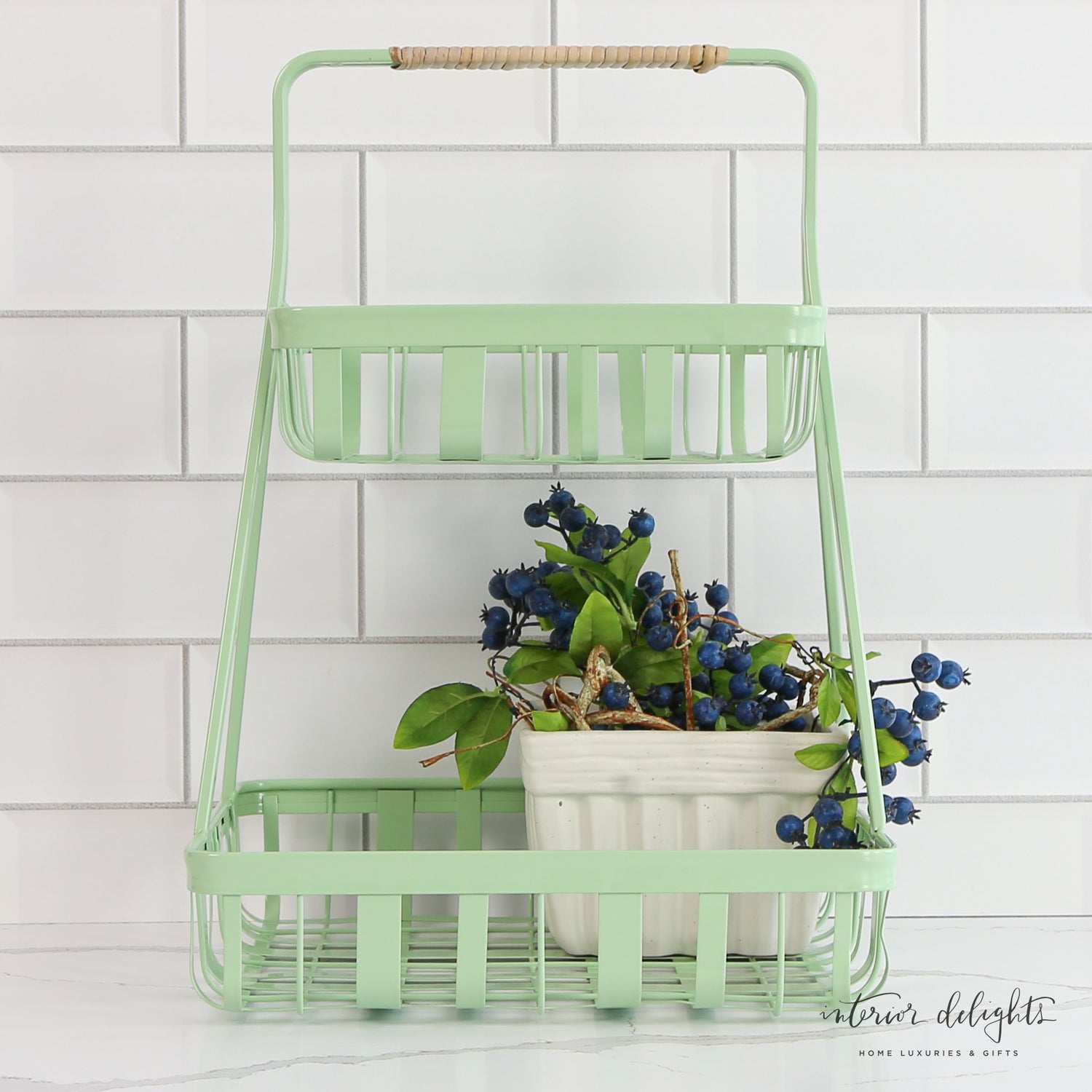 Metal 2- Tier Tray- Mint