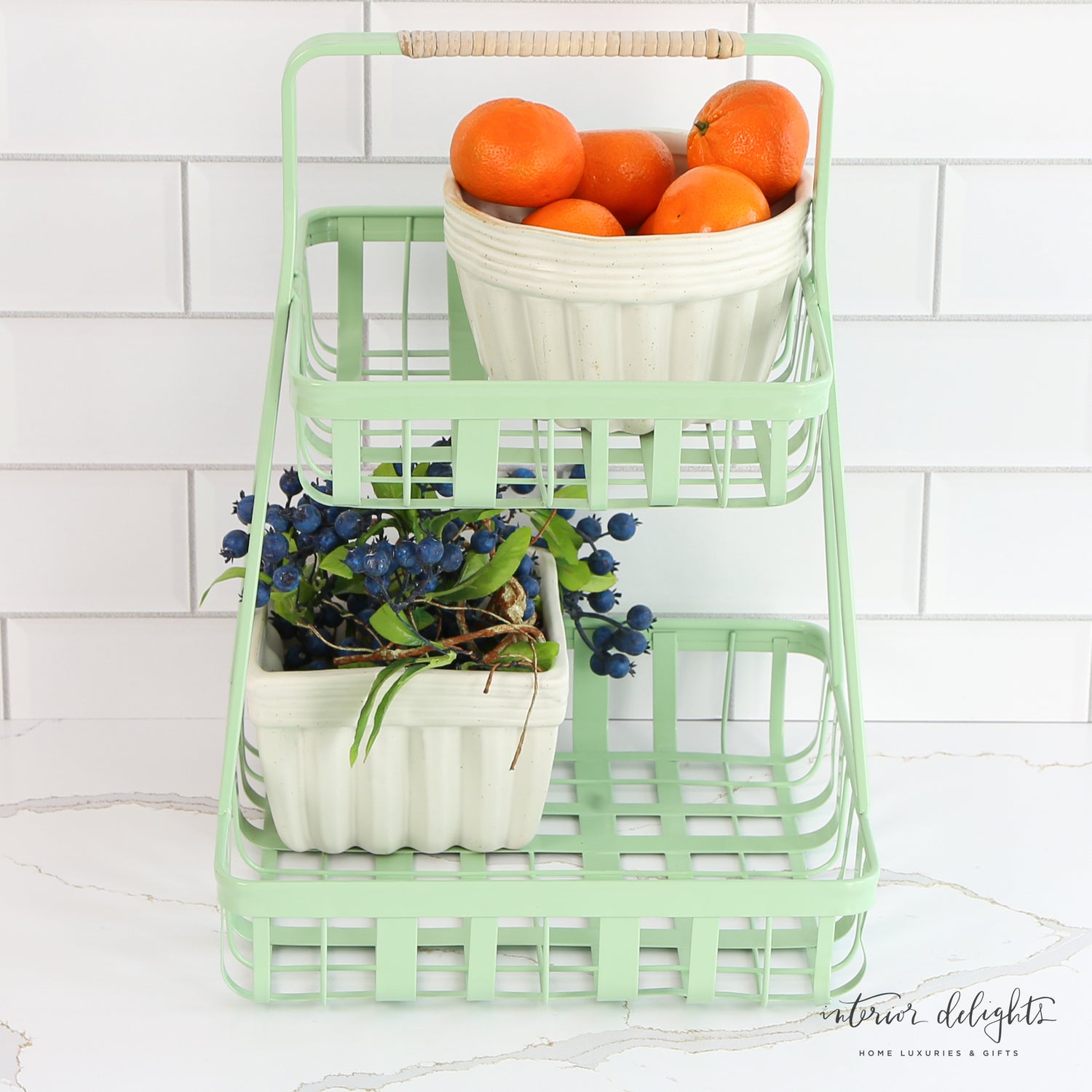 Metal 2- Tier Tray- Mint