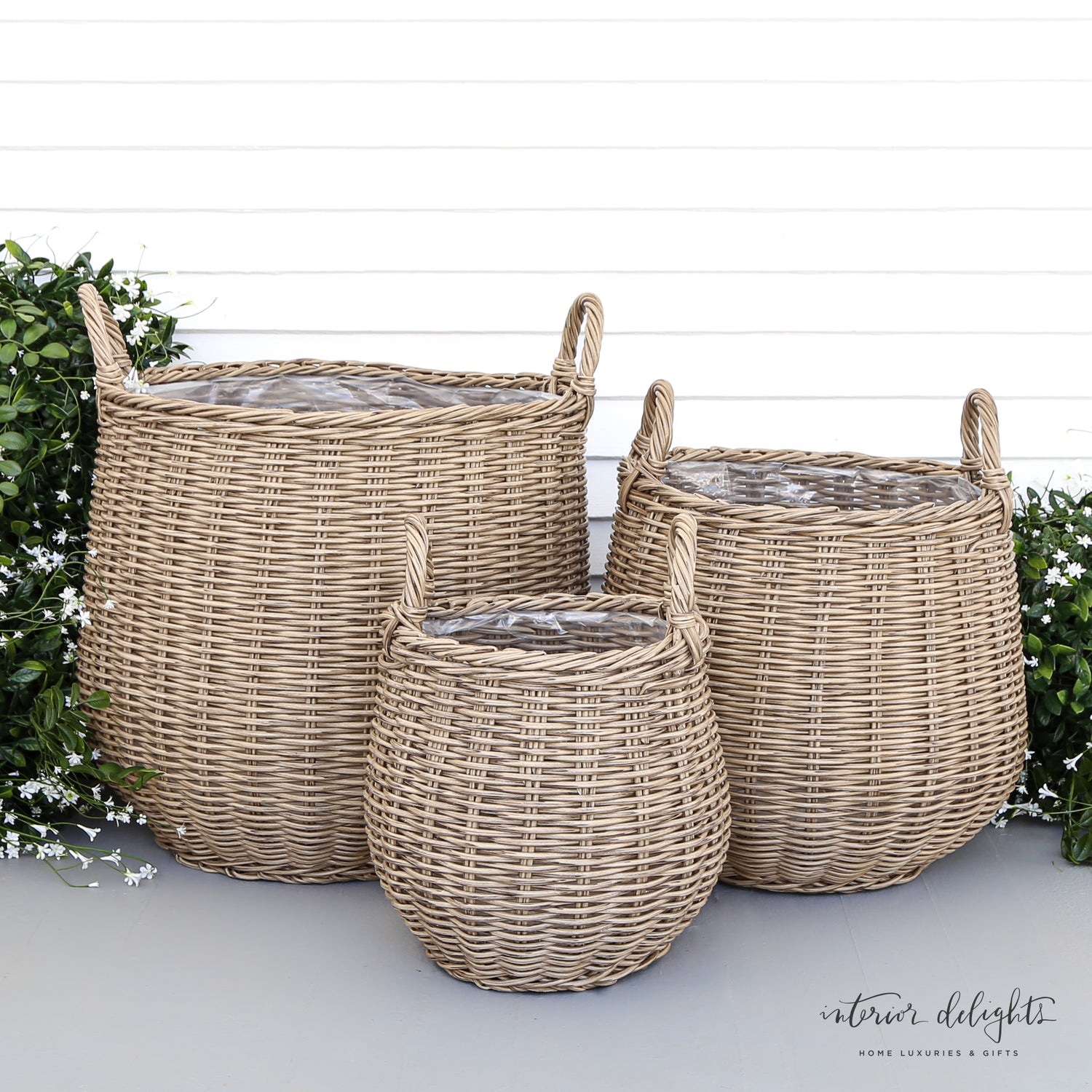 Round Willow Planters - Set of 3