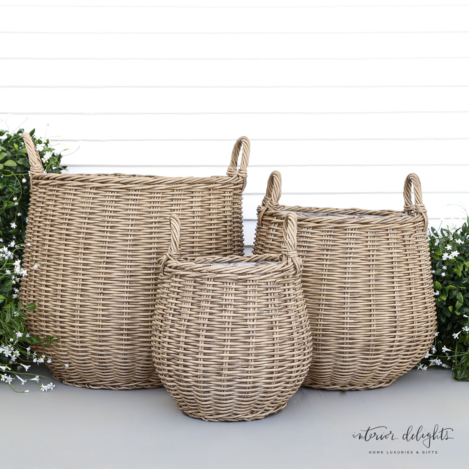 Round Willow Planters - Set of 3