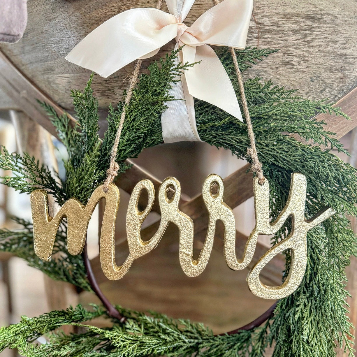 Gold Merry Sign