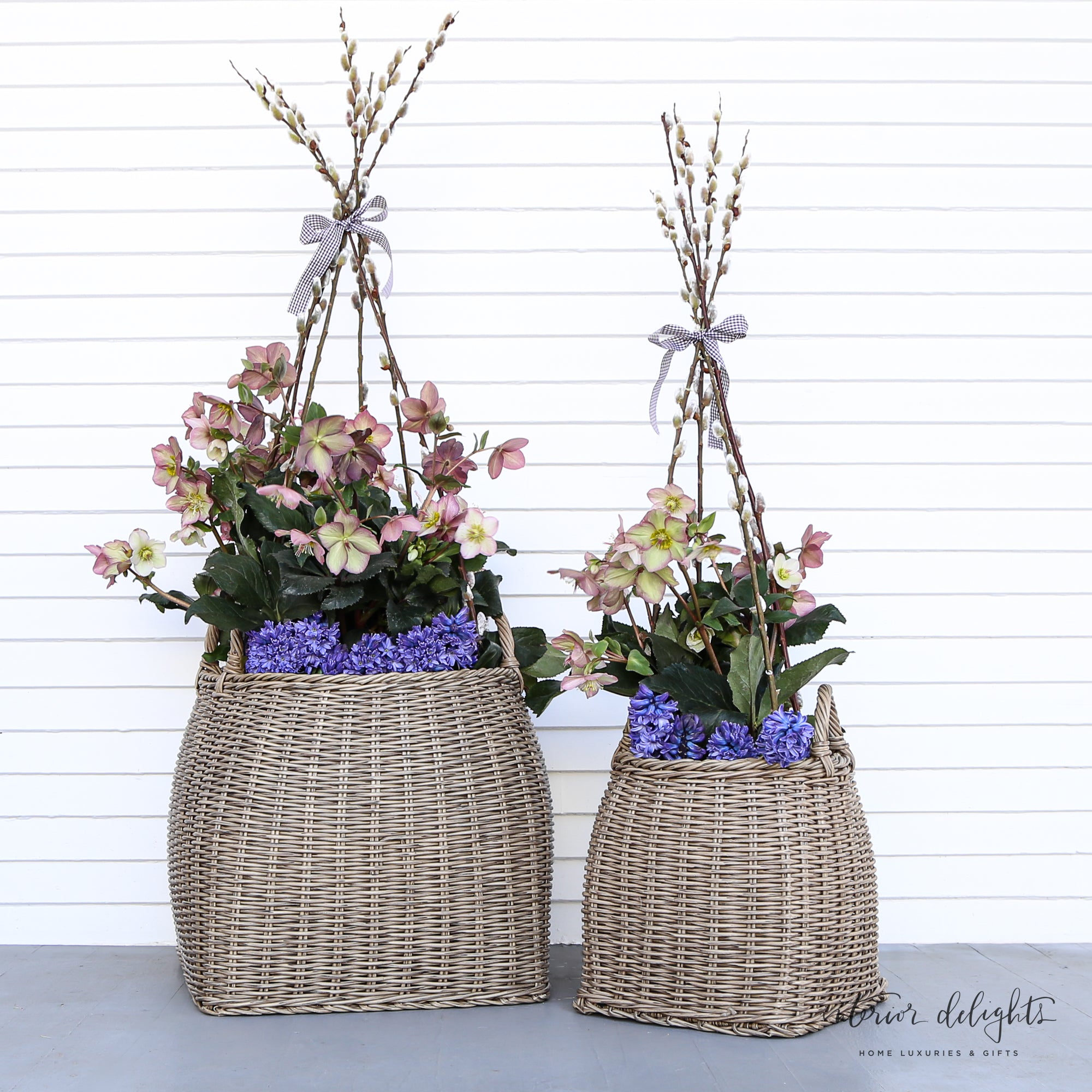 Willow Planters with Square Bottoms- Set of 2