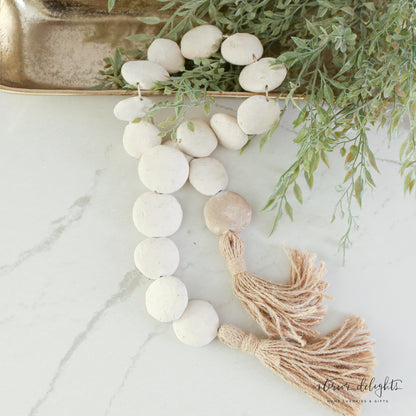 Natural Textured Flat Bead Garland - 35in