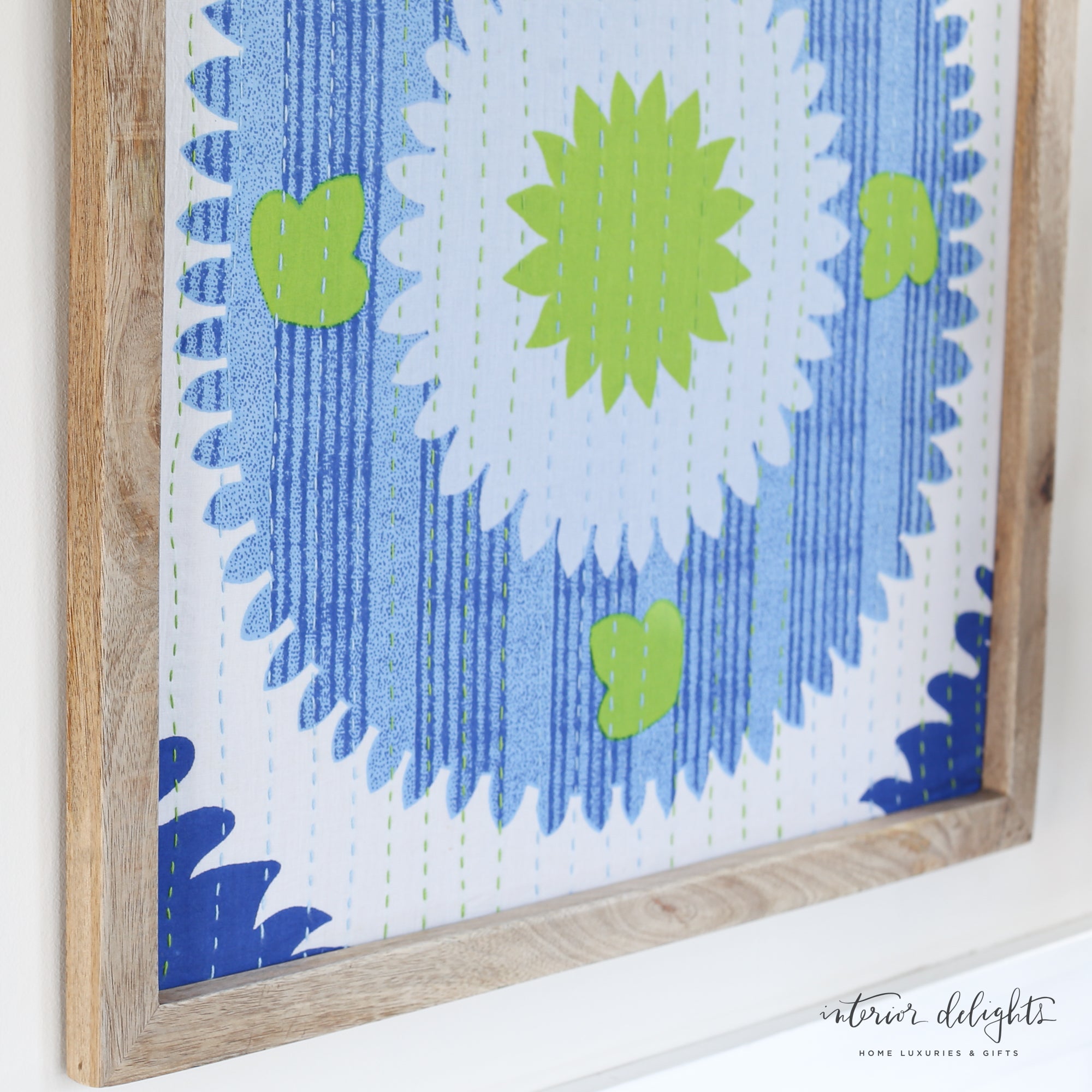 Blue Suzani Fabric Framed Artwork