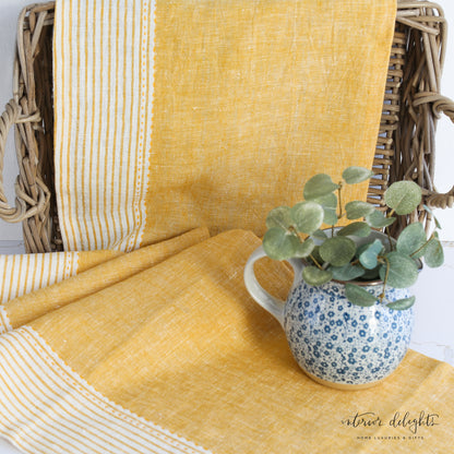 Yellow Linen Table Runner