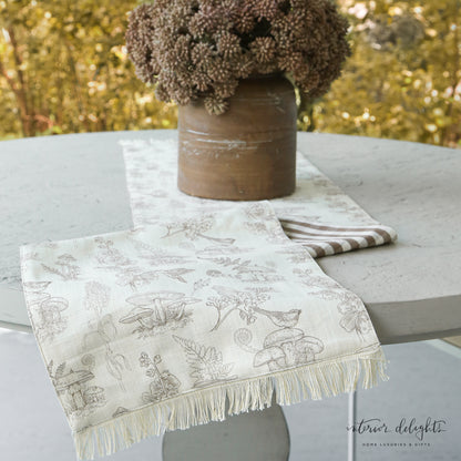 Reversible Mushroom And Tan Check Table Runner