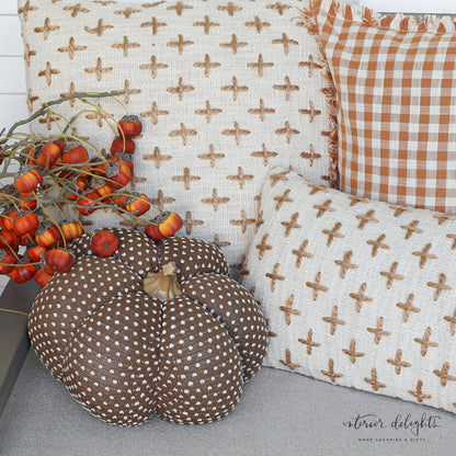 Rust And Cream Check Pillow