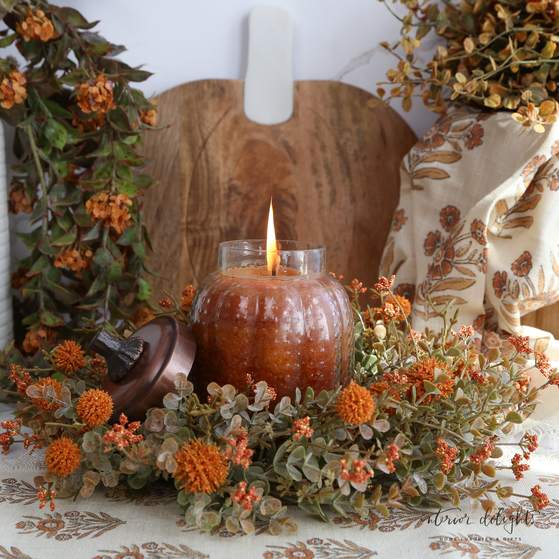 Mulled Cider Candle in Pumpkin Hobnail Jar