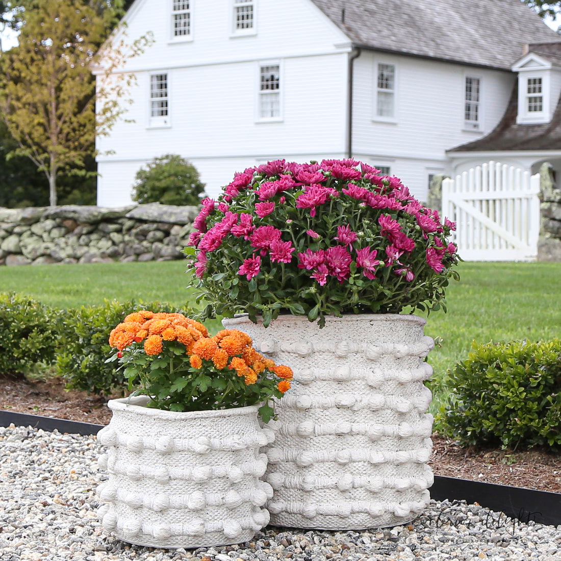 Cream Knot Planters- Set of 2